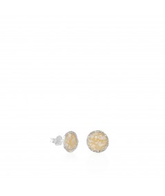 Pendientes dormilonas de plata medianos Pearl con nácar blanco